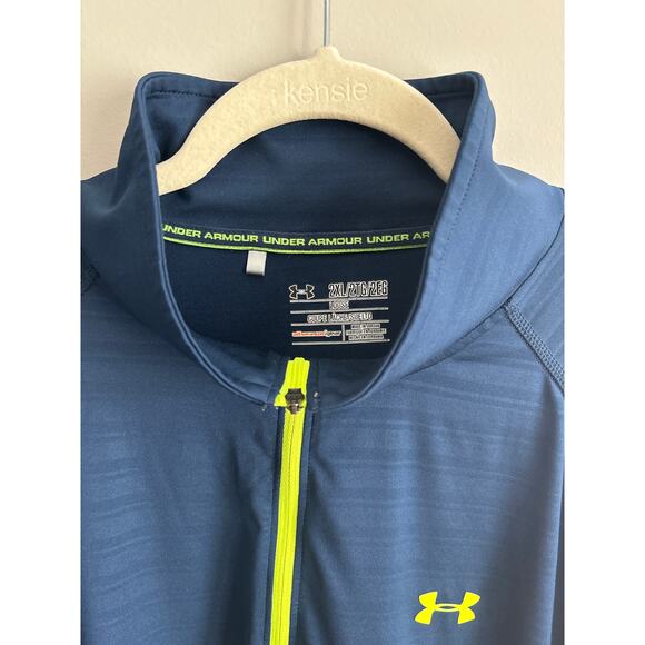 Under Armour Loose Fit Quarter Zip Navy Blue Size 2XL - Picture 2 of 4